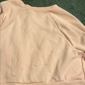 Pink nike crop top sweater size small